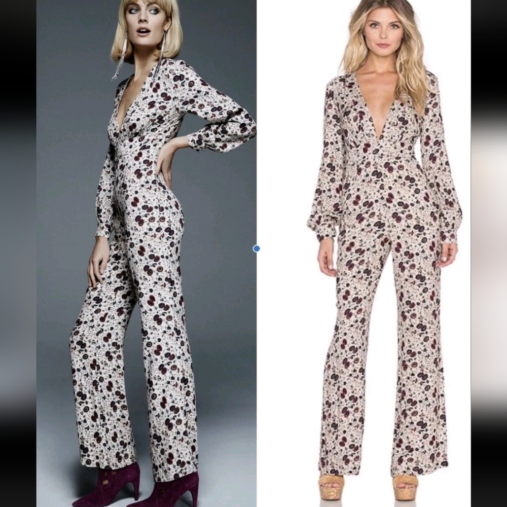 Free People "Some Like It Hot" floral jumpsuit, Sz 2